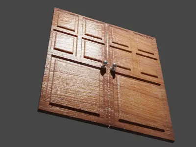 the door wooden Low-poly 3D model