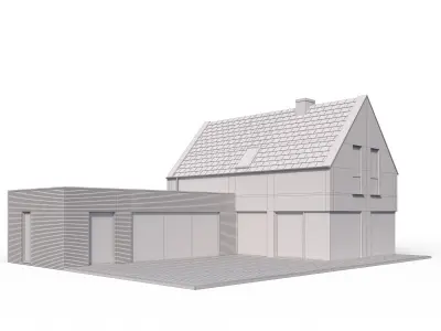 Modern family house 02 3D model