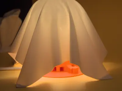 Ghostly Draped Lamp and Matching Trinket Dish  3D Printable Set 3D print model