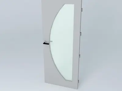 3D door curved glass Free 3D model