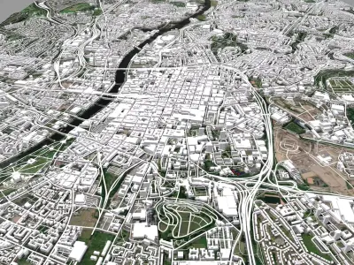 Cityscape Glasgow Scotland 3D model