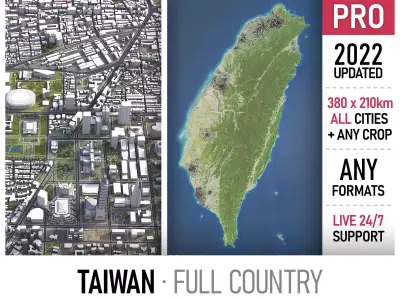 Taiwan Low-poly 3D model