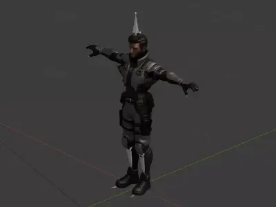 Sci Fi Male Soldier  Fully Animated  Mixamo Rigged  Game Ready Low-poly 3D model