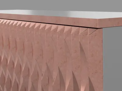 Credenza Sideboard with 4 carved doors 3D model