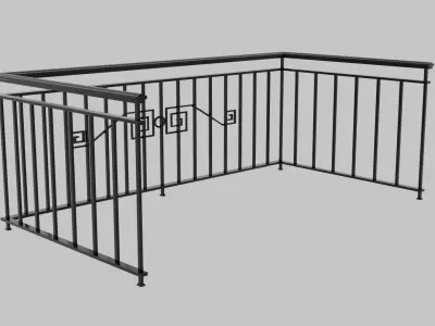 Metal Balcony Free 3D model