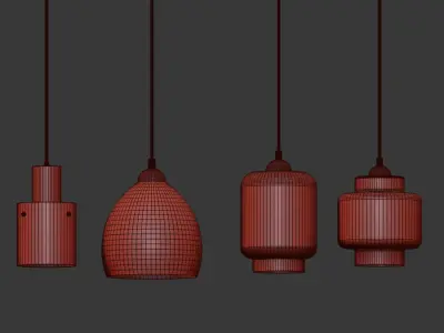 Pendant Light Collection 3D model