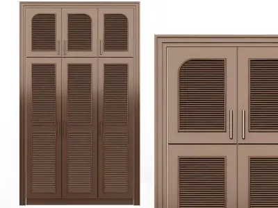 Blinds Wardrobe Door Classic 3 Low-poly 3D model