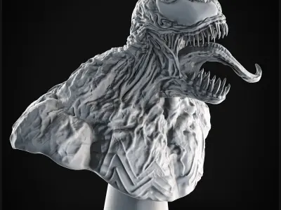 venom bust 3D print model