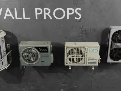 Air Conditioner Pack Low-poly 3D model