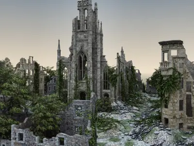  Medieval Ruined Town 01 