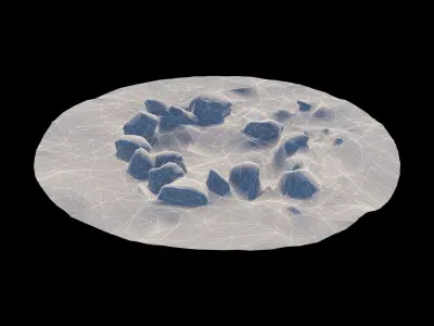 Camp Fire Low-poly 3D model