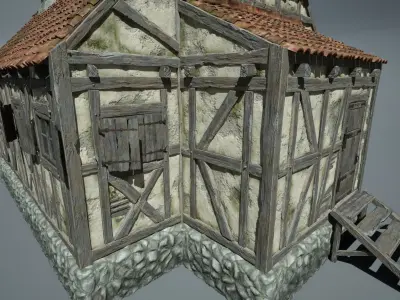 Medieval House 07 Game Ready Low-poly 3D model