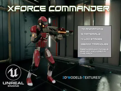 XForce Commander for UNREAL Low-poly 3D model