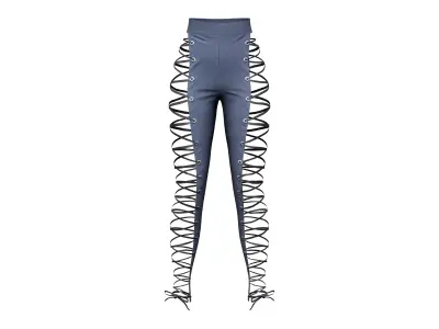 Jeans With Laces Low-poly 3D model
