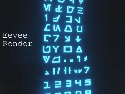 Aurabesh Sign Low-poly 3D model