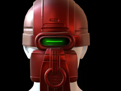 Gas mask helmet 3d model scifi Low-poly Low-poly 3D model Low-poly 3D model 41