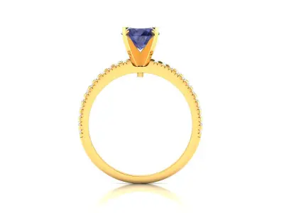 Solitaire Engagement Wedding Women Ring 3D print model shop