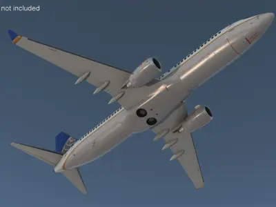  United Airlines Boeing 737 with Cockpit and Cabin 