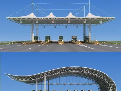 Highway toll station 3D model