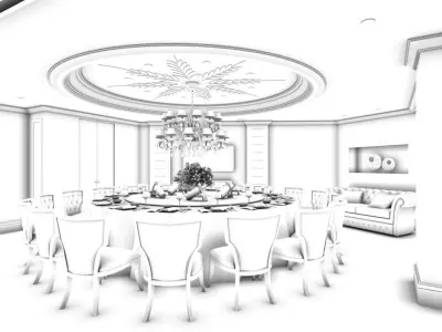Business Restaurant - Coffee - Banquet  176 3D model