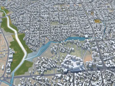 Niamey Niger 30km Low-poly 3D model