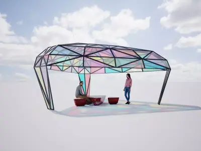 Ruby Pavilion 3DS Max Vray Low-poly 3D model