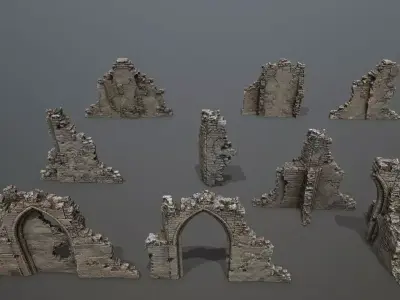 Ruin Gate Low-poly 3D model