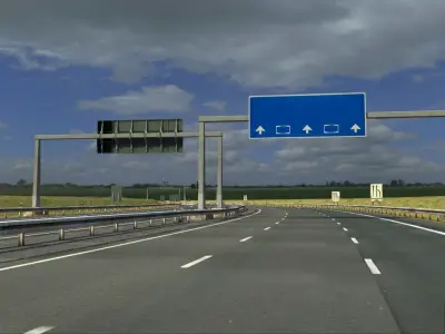 Highway construction set Low-poly 3D model