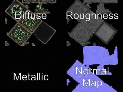 Intricate Gothic Cube Model Pack Low-poly 3D model