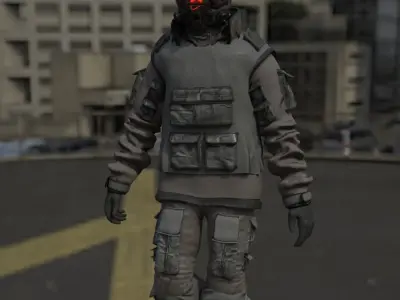 Cyberpunk Character - Cyber Street Punk Low-poly 3D model