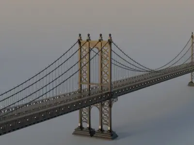 Manhattan Bridge simple 3D model
