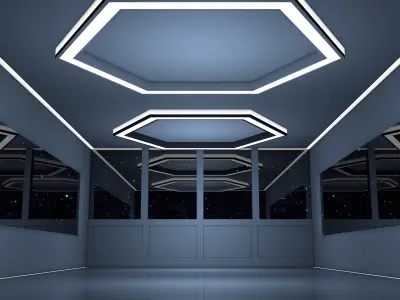 Sci Fi Room Low-poly 3D model 33