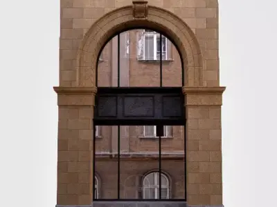 Classic windows arc facad Low-poly 3D model