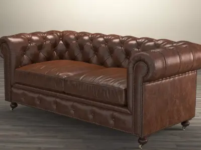 72 The Petite Kensington Leather Sofa 3D model