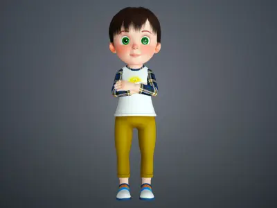 Cartoon Baby Rigged Character 3D model