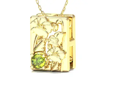 Birthflower Box Pendant August 3D print model