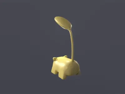 Dog Desk Lamp Cute Low-poly 3D model