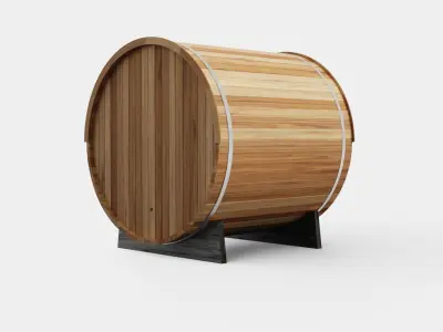 Barrel Sauna for 6 Person Low-poly 3D model purchase