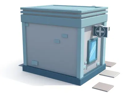 Cartoon pharmacy Low-poly 3D model