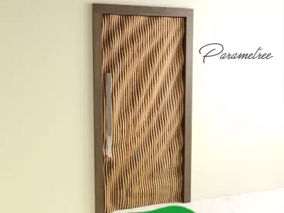 Parametric Door-01 DXF files cnc plans 3D model