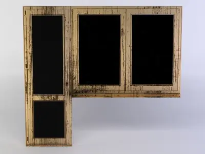 Door with window Low-poly 3D model