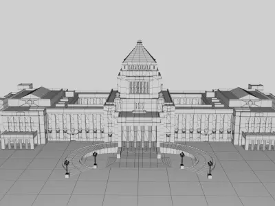 The National Diet Building Low-poly 3D model