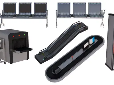 Airport Collection X-Ray Machine With Metal Detector 3D model