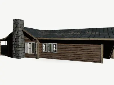 Abandoned Cabin Low-poly 3D model