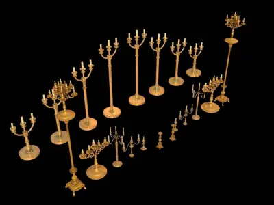 church candle light stand 3D model