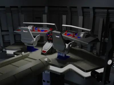 spaceship space station futuristic sci-fi fantasy 3D model