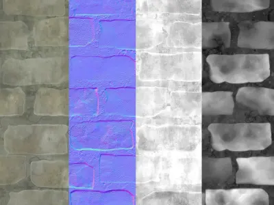 Stone Wall 03 PBR Tile Texture