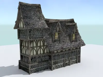 Medieval Town House Low-poly 3D model buy