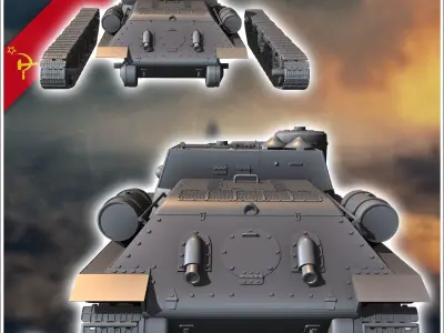 SU-122P assault gun - Soviet army WW2 Second World East front Os 3D print model