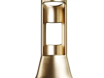 Heavy Duty Cast Brass Flag Pole Bracket Holder Chrome 3D model